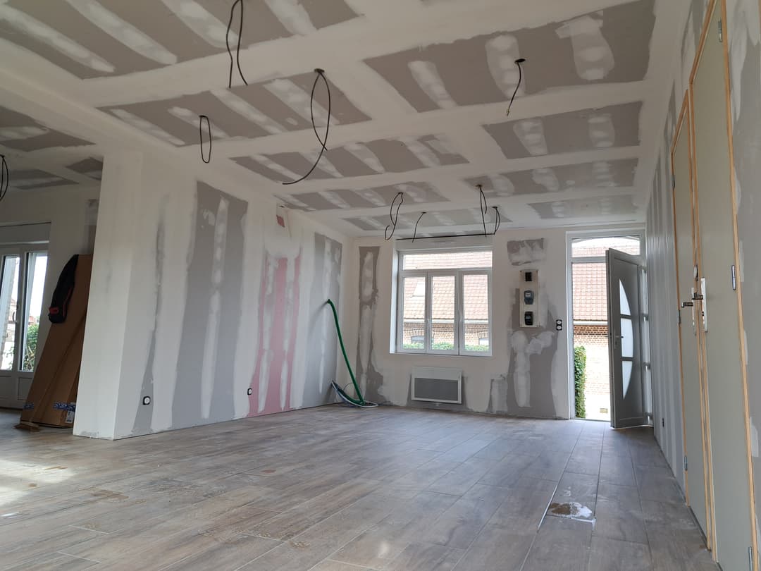 Rénovation plâtrerie chantier